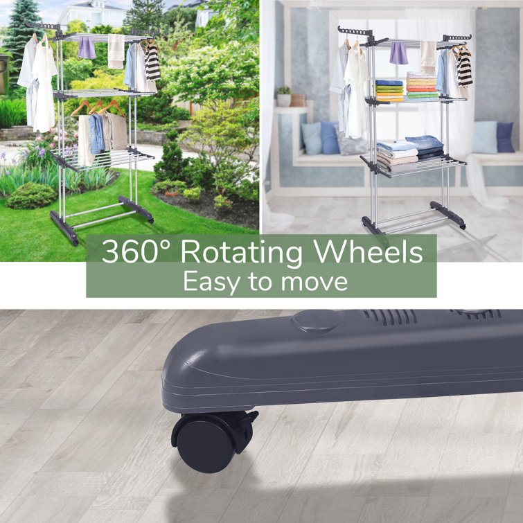 Rebrilliant Foldable Rolling Drying Rack Reviews Wayfair